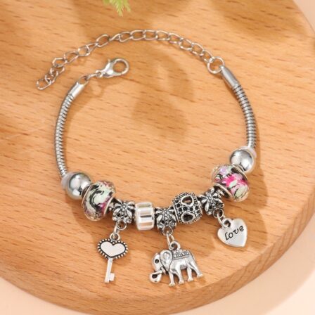 Lindo Elefante Encanto Pulsera Animal Diseño Mano Decoración Joyería Regalo