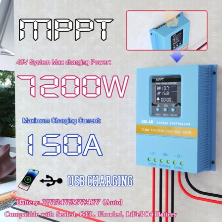 Controlador de Carga Solar MPPT de 7200W Max 150A