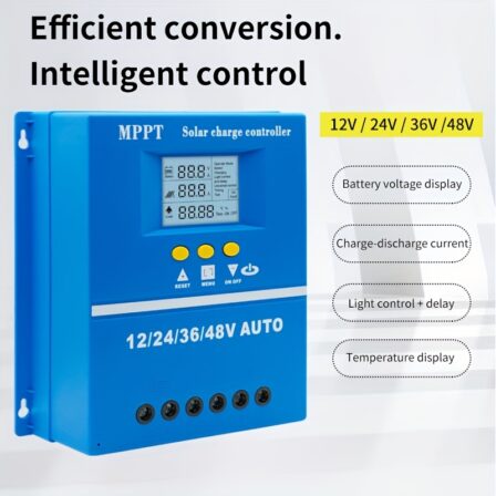 Controlador de Carga Solar MPPT de 120A | Pantalla LCD de 12V/24V/36V/48V