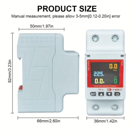 2P 63A Interruptor de Circuito Inteligente TUYA APP