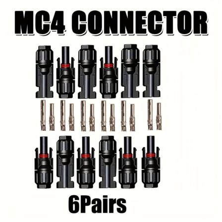 6 Pares, Conectores MC4 Macho y Hembra para Paneles Solares