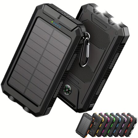 1 Unidad, Batería Externa Solar de Muy Alta Capacidad de 8000Mah -