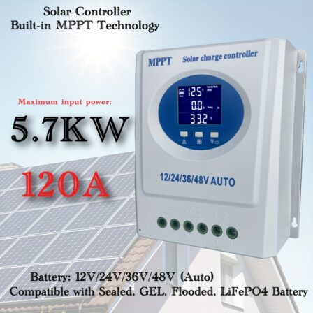 Controlador de Carga Solar MPPT de 120A 60A