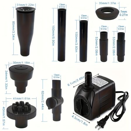 1pc Bomba Sumergible de 10W con Cabeza de Fuente - Bajo Voltaje (110-120V)