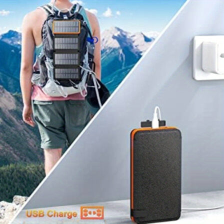 1pc 20000mAh Banco de energía solar, 4 paneles plegables